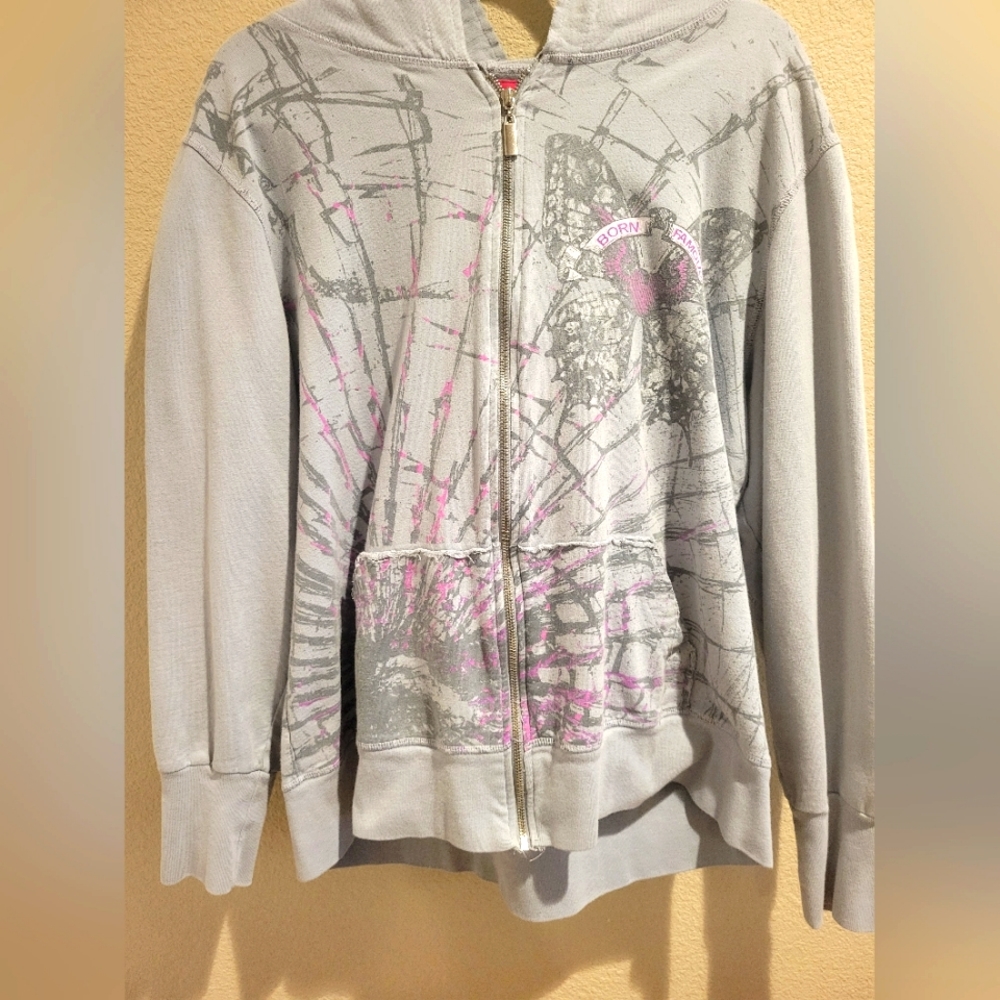 Butterfly zip-up sweatshirt